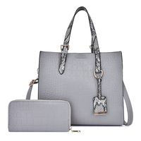 Women's Medium All Seasons Pu Leather Crocodile Fashion Ornament Square Zipper Tote Bag main image 6