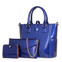 Women's Medium All Seasons Pu Leather Solid Color Fashion Square Zipper Bag Sets sku image 3