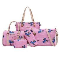 Women's Large All Seasons Pu Leather Flower Fashion Square Zipper Bag Sets main image 3