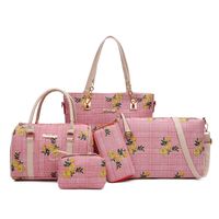 Women's Large All Seasons Pu Leather Flower Fashion Square Zipper Bag Sets main image 1