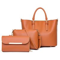 Women's Large All Seasons Pu Leather Solid Color Basic Square Zipper Bag Sets sku image 5