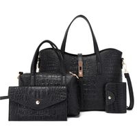 Women's Large All Seasons Pu Leather Solid Color Fashion Square Zipper Bag Sets sku image 3