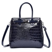 Women's Medium Autumn Pu Leather Solid Color Vintage Style Square Lock Clasp Tote Bag sku image 3