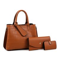 Women's Medium Pu Leather Crocodile Fashion Ornament Square Zipper Bag Sets main image 5