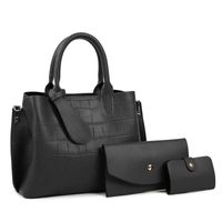 Women's Medium Pu Leather Crocodile Fashion Ornament Square Zipper Bag Sets sku image 6
