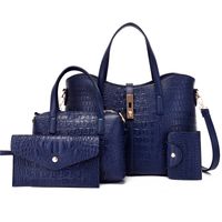 Women's Large All Seasons Pu Leather Solid Color Fashion Square Zipper Bag Sets sku image 2