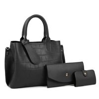 Women's Medium Pu Leather Crocodile Fashion Ornament Square Zipper Bag Sets main image 4