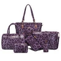 Women's Large All Seasons Pu Leather Leopard Vintage Style Square Zipper Bag Sets sku image 3