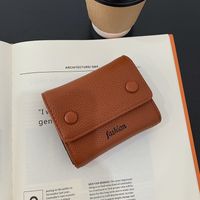 Women's Solid Color Pu Leather Magnetic Buckle Wallets main image 6