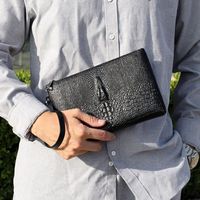 Men's Medium All Seasons Pu Leather Solid Color Business Square Zipper Clutch Bag sku image 2