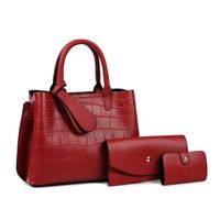 Women's Medium Pu Leather Crocodile Fashion Ornament Square Zipper Bag Sets main image 1