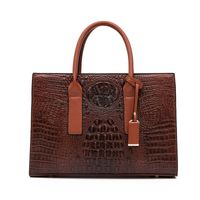 Women's Pu Leather Solid Color Vintage Style Square Zipper Bag Sets Handbag sku image 4