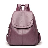 Waterproof Anti-theft Solid Color Daily Women's Backpack sku image 8