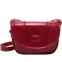 Femmes Petit Faux Cuir Couleur Unie Mode Carré Couvercle Rabattable Sac Bandoulière main image 4