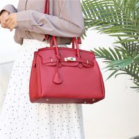 Women's Medium All Seasons Pu Leather Solid Color Fashion Ornament Square Zipper Handbag main image 1