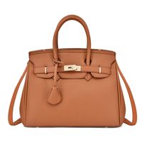 Women's Medium All Seasons Pu Leather Solid Color Fashion Ornament Square Zipper Handbag sku image 1