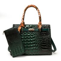 Women's Medium All Seasons Pu Leather Crocodile Fashion Square Zipper Handbag sku image 1