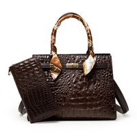 Femmes Moyen Toutes Les Saisons Faux Cuir Crocodile Mode Carré Fermeture Éclair Sac À Main main image 6