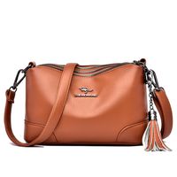 Women's Small Pu Leather Solid Color Fashion Square Zipper Crossbody Bag sku image 1