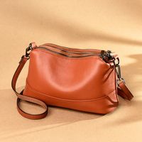 Women's Medium Pu Leather Solid Color Fashion Square Zipper Crossbody Bag sku image 3