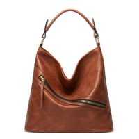 Women's Large All Seasons Pu Leather Solid Color Vintage Style Square Zipper Shoulder Bag sku image 5