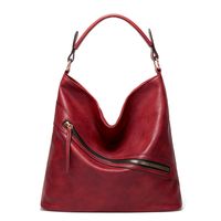 Women's Large All Seasons Pu Leather Solid Color Vintage Style Square Zipper Shoulder Bag sku image 4