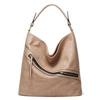 Women's Large All Seasons Pu Leather Solid Color Vintage Style Square Zipper Shoulder Bag sku image 1