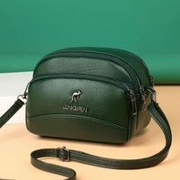 Women's Medium Pu Leather Solid Color Fashion Oval Zipper Crossbody Bag main image 1