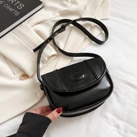 Women's Small Pu Leather Solid Color Fashion Square Flip Cover Crossbody Bag sku image 1