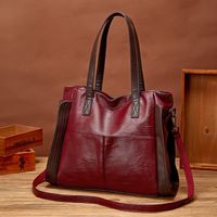 Women's Small All Seasons Pu Leather Solid Color Vintage Style Square Zipper Tote Bag sku image 1