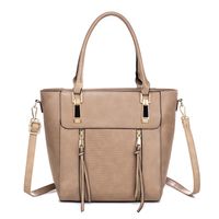 Women's Medium All Seasons Pu Leather Solid Color Vintage Style Square Zipper Handbag sku image 1