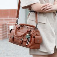 Women's Medium All Seasons Pu Leather Solid Color Fashion Square Zipper Handbag main image 4