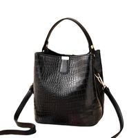 Women's Medium Pu Leather Crocodile Fashion Bucket Zipper Crossbody Bag main image 3