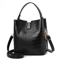 Women's Medium Pu Leather Crocodile Fashion Bucket Zipper Crossbody Bag main image 4