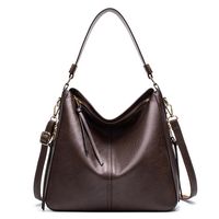 Women's Large Pu Leather Solid Color Fashion Tassel Square Zipper Crossbody Bag sku image 4