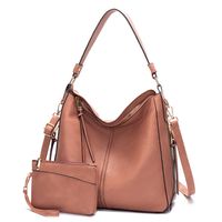 Women's Large Pu Leather Solid Color Fashion Tassel Square Zipper Crossbody Bag sku image 16