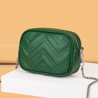 Women's Small Pu Leather Solid Color Fashion Square Zipper Crossbody Bag main image 3