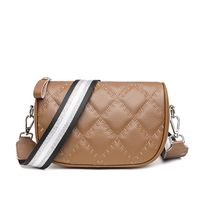 Women's Medium Pu Leather Lingge Fashion Square Zipper Crossbody Bag sku image 1
