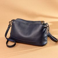 Women's Medium Pu Leather Solid Color Fashion Square Zipper Crossbody Bag sku image 1