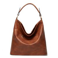 Women's Large All Seasons Pu Leather Solid Color Vintage Style Square Zipper Shoulder Bag main image 6