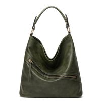 Women's Large All Seasons Pu Leather Solid Color Vintage Style Square Zipper Shoulder Bag sku image 2