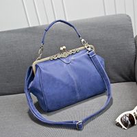 Women's Medium All Seasons Pu Leather Solid Color Fashion Square Lock Clasp Shoulder Bag sku image 3