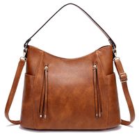 Women's Medium Pu Leather Solid Color Fashion Tassel Square Zipper Crossbody Bag main image 1