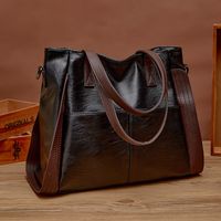 Women's Small All Seasons Pu Leather Solid Color Vintage Style Square Zipper Tote Bag main image 4