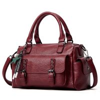 Women's Medium All Seasons Pu Leather Solid Color Fashion Square Zipper Handbag sku image 1