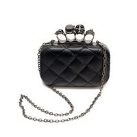 Black Pu Leather Lingge Square Evening Bags main image 2