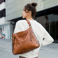 Women's Medium All Seasons Pu Leather Solid Color Fashion Square Zipper Tote Bag main image 1