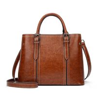 Women's Large All Seasons Pu Leather Solid Color Vintage Style Square Zipper Tote Bag main image 5