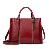 Women's Large All Seasons Pu Leather Solid Color Vintage Style Square Zipper Tote Bag main image 3