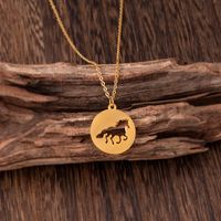 Simple Style Horse Stainless Steel Hollow Out Pendant Necklace 1 Piece main image 4